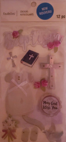 Recollections Dimensional Sticker - baptism - large pack
