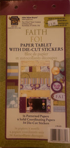 Little yellow bicycle - paper tablet with die-cut stickers - faith