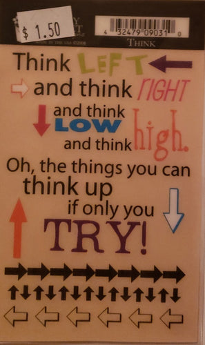 Daisy Bucket - quote sticker rub on - think