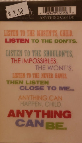 Daisy Bucket - quote sticker rub on - anything can be