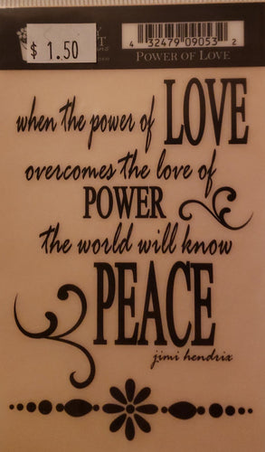 Daisy Bucket - quote sticker rub on - power of love