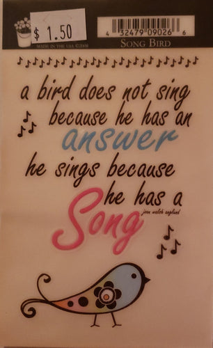Daisy Bucket - quote sticker rub on - song bird