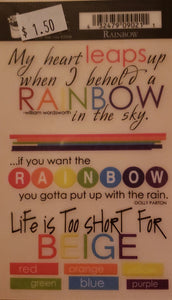 Daisy Bucket - quote sticker rub on - rainbow