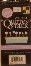 Load image into Gallery viewer, Die cuts with a view DCWV - quote stack book - nature and inspirarional vellum quote stack black