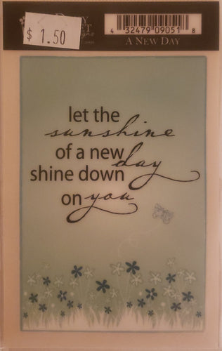 Daisy Bucket - quote sticker rub on - a new day