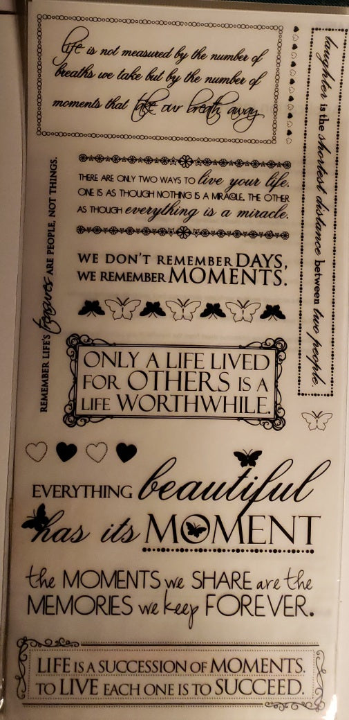 Kaisercrafts - rub on sheets - life  moments