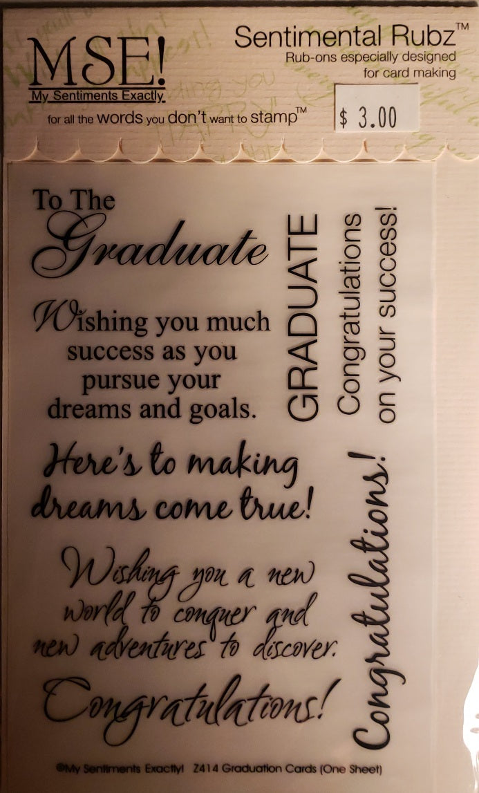 MSE! My sentiments exactly - sentimental rubz rub on - graduation Dies...to die for MSE! My sentiments exactly - sentimental rubz rub on - graduation Dies...to die for