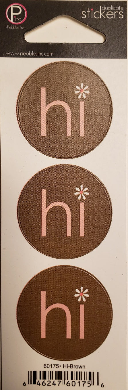 Pebbles inc -  cardstock sticker sheet - hi flower round seal