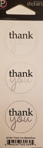 Pebbles inc -  cardstock sticker sheet - thank you round seal