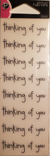 Pebbles inc - duplicates rub ons sheets - black thinking of you