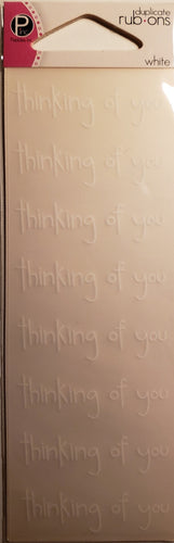 Pebbles inc - duplicates rub ons sheets - white thinking of you