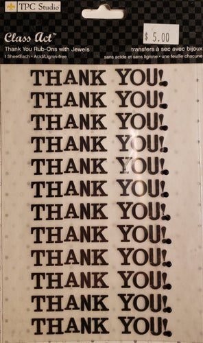 The paper company TPC - class act rub on with jewels - Thank you