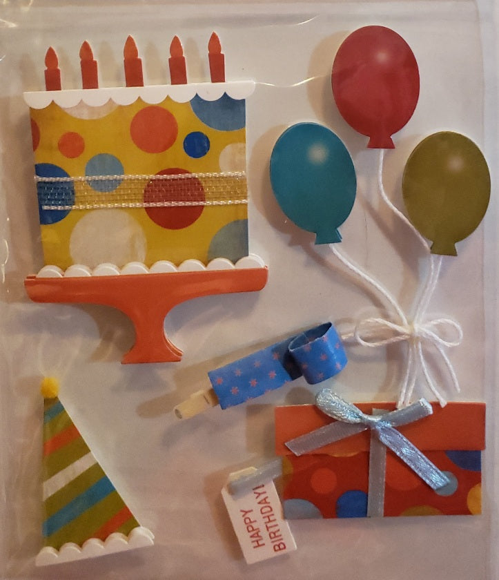 Karen Foster - stacked stickers sheet - birthday