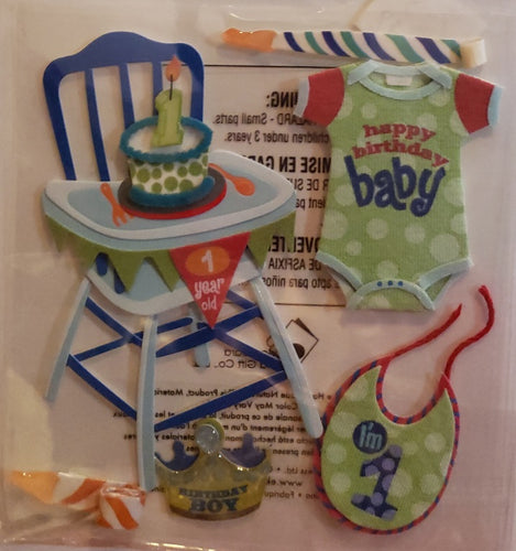 Jolee's Boutique Dimensional Sticker - 1st birthday boys 2 - small pack
