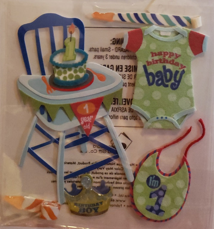 Jolee's Boutique Dimensional Sticker - 1st birthday boys 2 - small pack