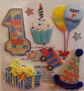 Jolee's Boutique Dimensional Sticker - 1st birthday boy - small pack
