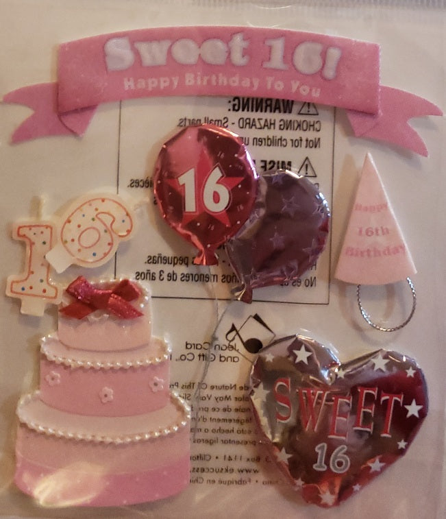 Jolee's Boutique Dimensional Sticker - sweet 16  - small pack