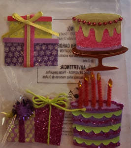 Jolee's Boutique Dimensional Sticker - birthday cake and presents  - small pack