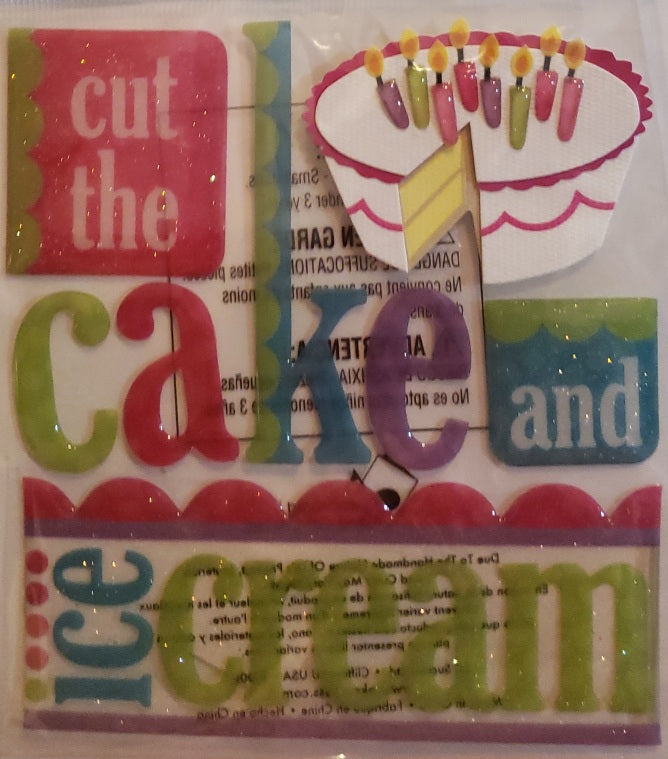 Jolee's Boutique Dimensional Sticker - cut the cake   - small pack