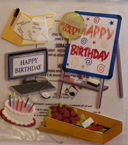 Jolee's Boutique Dimensional Sticker -  birthday at the office   - small pack