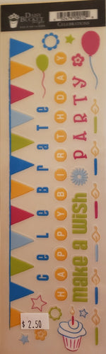 Daisy Bucket  - rub ons  - birthday party borders