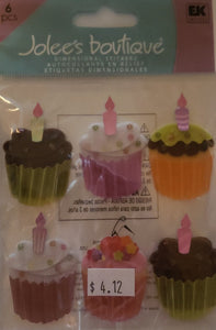 Jolee's Boutique Dimensional Sticker -  cupcake - small pack