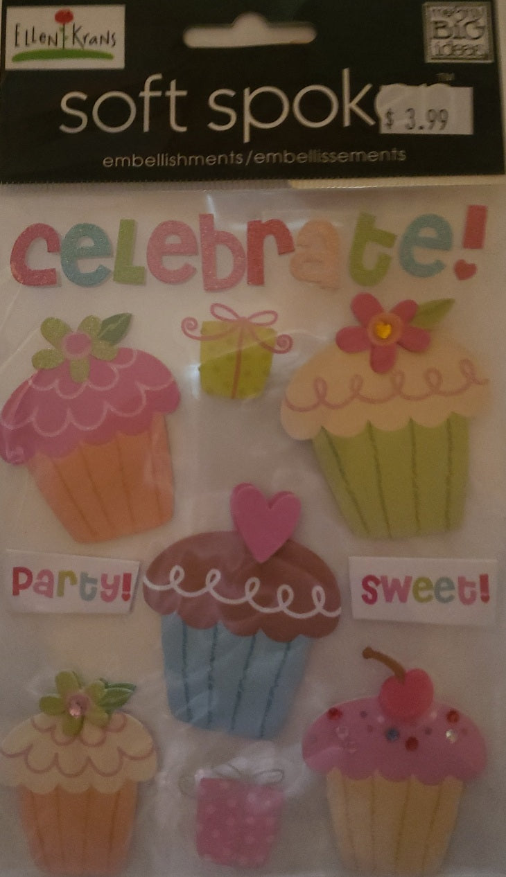 Me and my big ideas Mambi - soft spoken dimensional stickers  - Ellen - Sweet Cupcakes