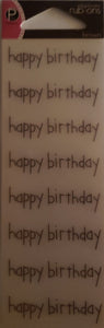 Pebbles inc -  rub-ons  sheet duplicates - Happy birthday brown