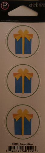 Pebbles inc -  cardstock sticker sheet duplicates - present blue-