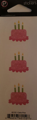 Pebbles inc -  cardstock sticker sheet duplicates - cake pink