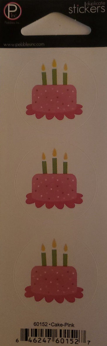 Pebbles inc -  cardstock sticker sheet duplicates - cake pink