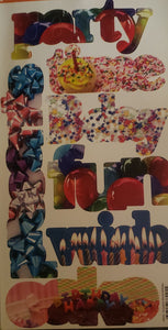 Pebbles inc -  cardstock sticker sheet xlarge - snapshot birthday words