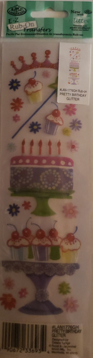 Royal Langnickel rub-ons - pretty birthday glitter