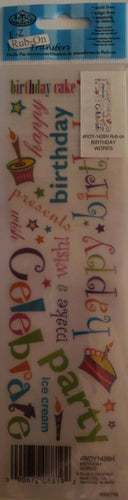 Royal Langnickel rub-ons - birthday words