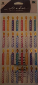 Sticko -  flat sticker sheet - birthday candles