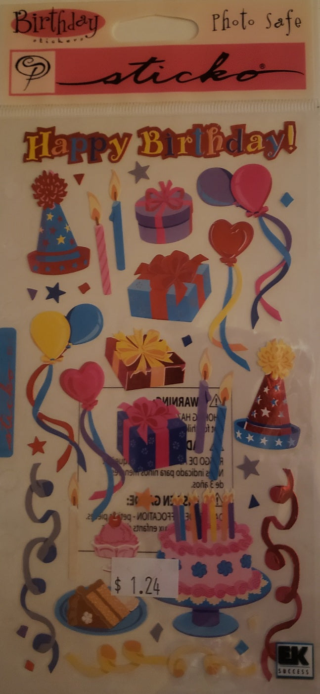 Sticko -  flat sticker sheet - birthday party
