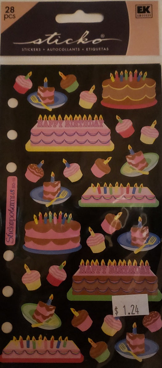 Sticko -  flat sticker sheet - cakes