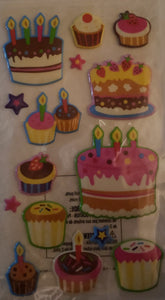 Sticko -  dimensional sticker sheet - cakes and cupcakes