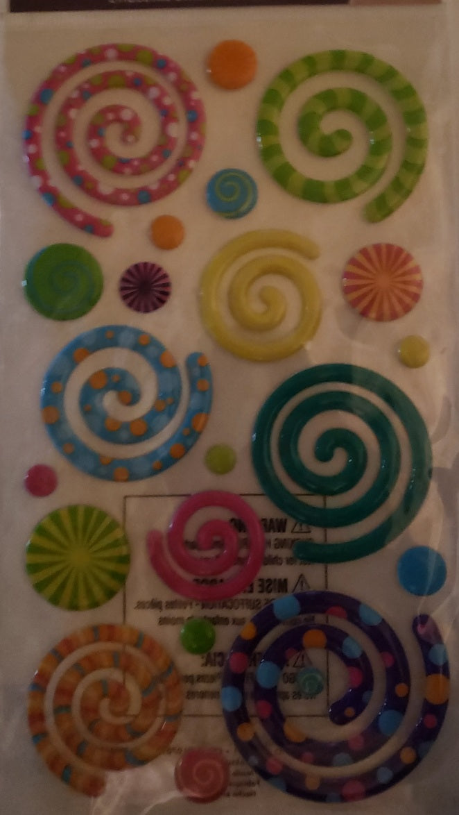 Sticko -  dimensional sticker sheet - swirly gigs