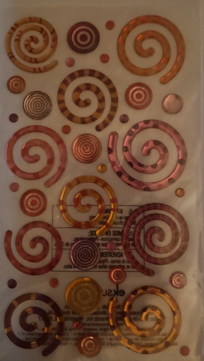 Sticko -  dimensional sticker sheet - warm swirly gigs