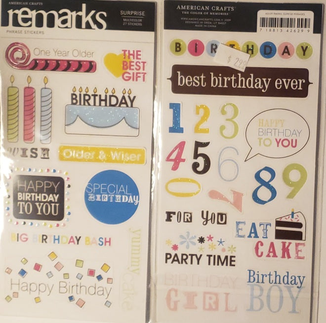 AC - American crafts - ReMarks stickers - surprise glitter party