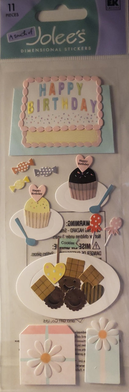 Jolee's by you Boutique Dimensional Sticker - a touch of - birthday party - medium skinny pack
