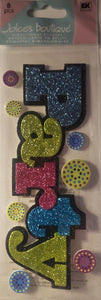 Jolee's by you Boutique Dimensional Sticker - a touch of - party title - medium skinny pack