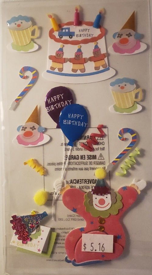 Jolee's by you Boutique Dimensional Sticker - clown birthday - large pack