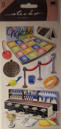 Sticko -  flat sticker sheet - foil Night club