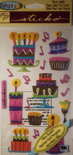 Sticko -  flat sticker sheet - vellum party cakes