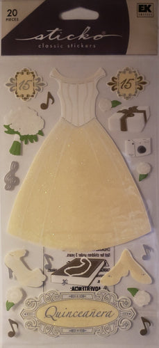Sticko -  flat sticker sheet - quinceanera 15 birthday