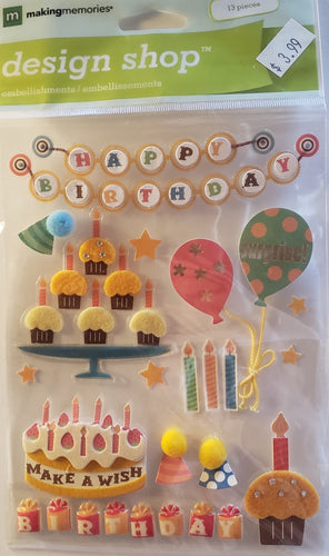 Making Memories -  dimensional sticker - event summer birthday