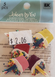 Jolees x small -  dimensional sticker - kiddie cupcakes