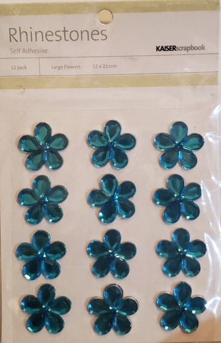 Kaisercraft kaiserscrapbook - rhinestone flower embellishments blue